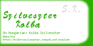 szilveszter kolba business card